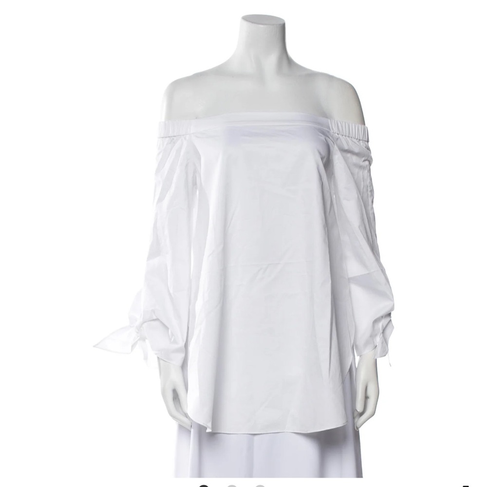 Tibi White Off-Shoulder Top